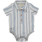 Shades of Blue Striped Polo Onesie