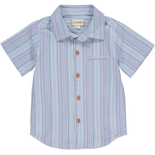 Mutli Blue Stripe Collared Shirt