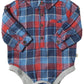 Navy & Red Plaid Collared Onesie