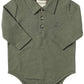 Hunter Green Collared Onesie