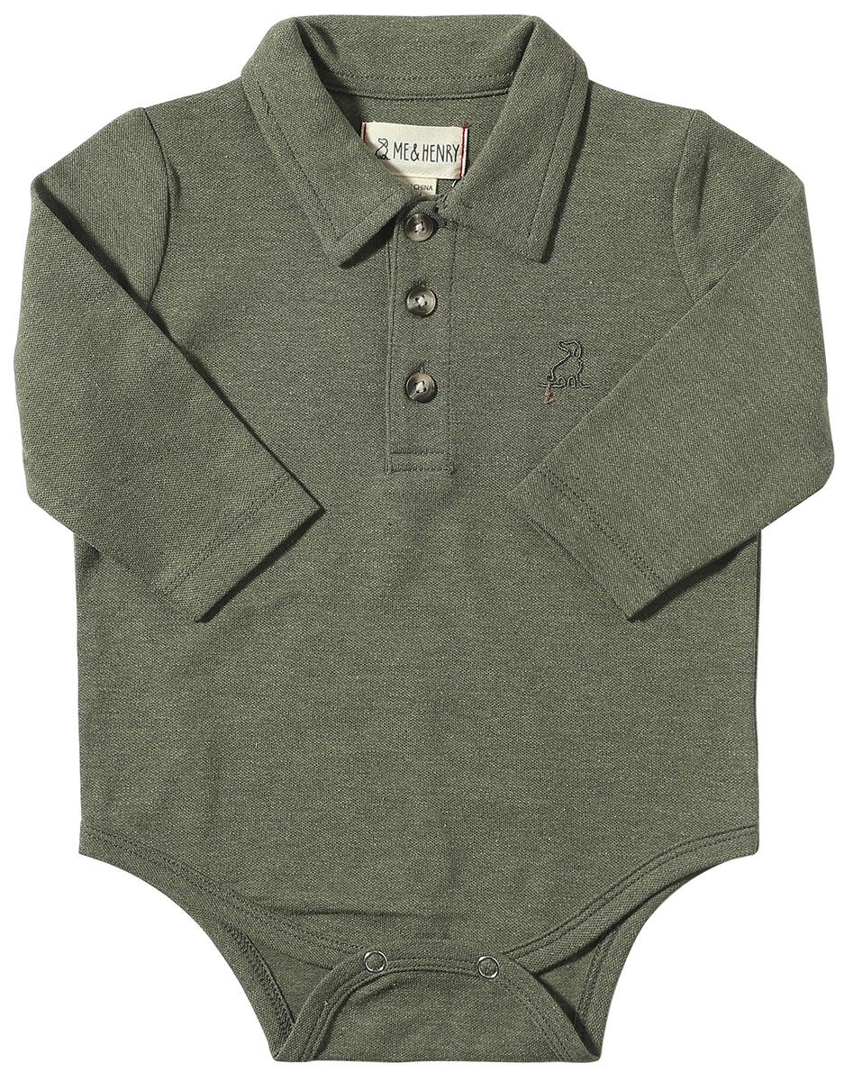 Hunter Green Collared Onesie