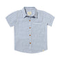 Blue & White Seersucker Polo Button Up