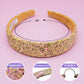 Tapered Chunky Glitter Headband: White
