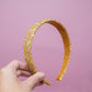 Tapered Chunky Glitter Headband: White