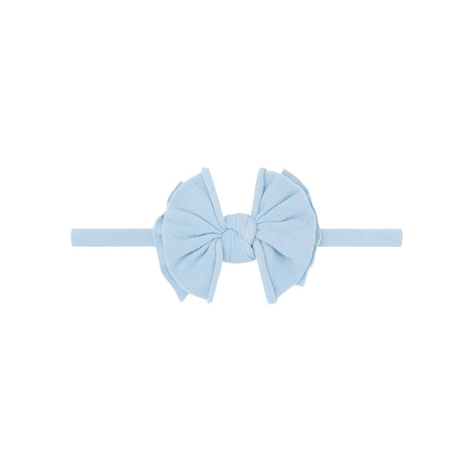 Dusty Blue Baby Bling® Baby FAB® Skinny soft nylon bow headband: