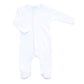 Solid Essentials White Footie  with Light Blue Trim: Newborn