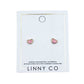 Nora Heart Pink Screwback Stud Earrings
