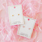 Nora Heart Pink Screwback Stud Earrings