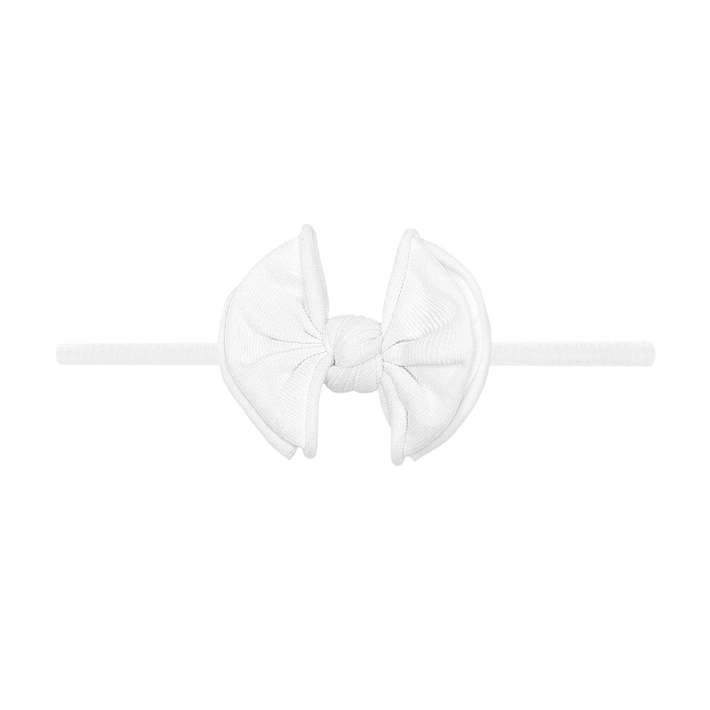 Ivory: Baby Bling® Baby FAB® Skinny soft nylon bow headband