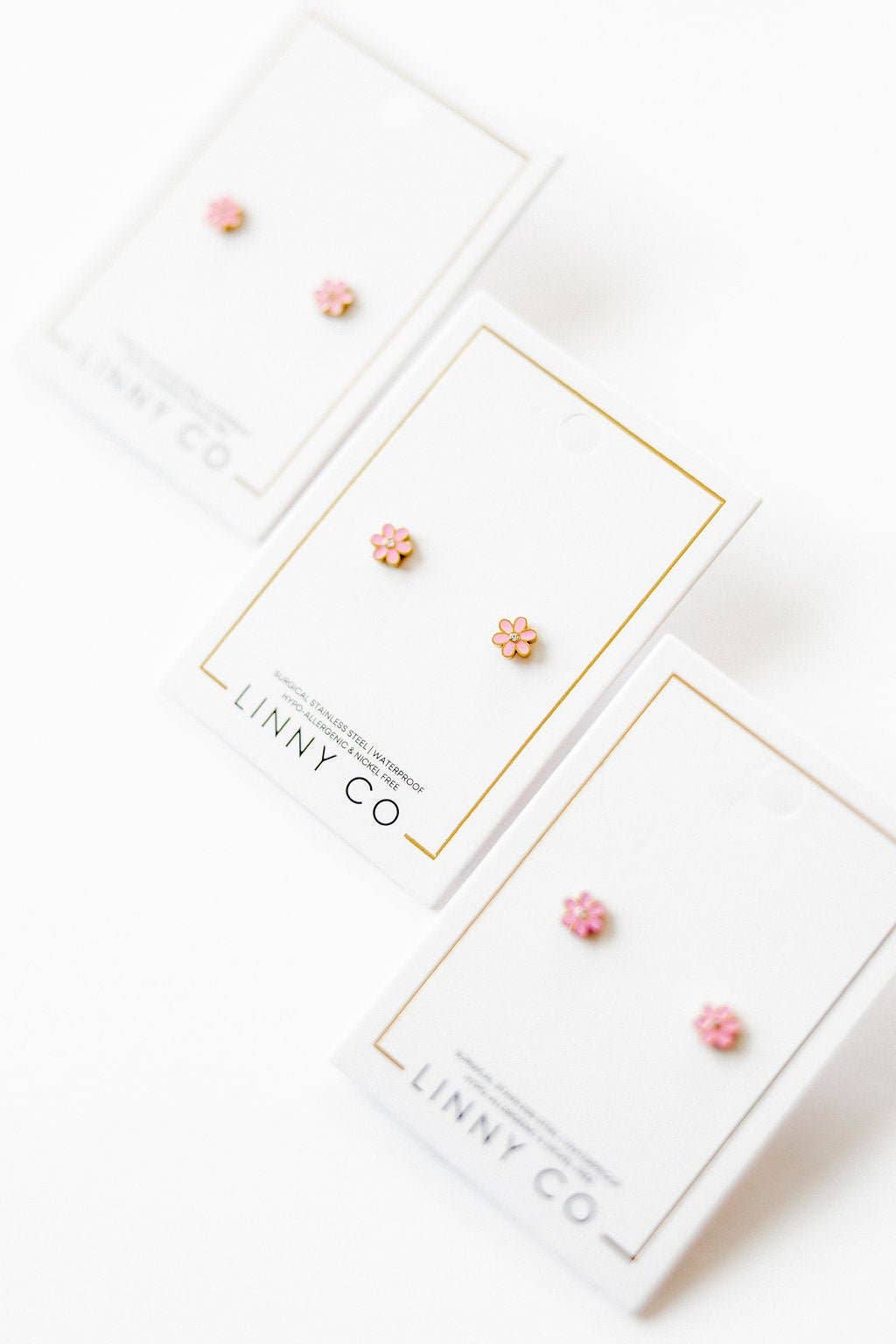 Alli Pink Screwback Stud Earrings