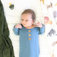 Solid Dusty Blue Bamboo Baby Knot Gown & Hat: Newborn / 7-14lbs+