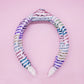 Kids Knot Headband - Rainbow Sequin Knotted Hair Accessories: White