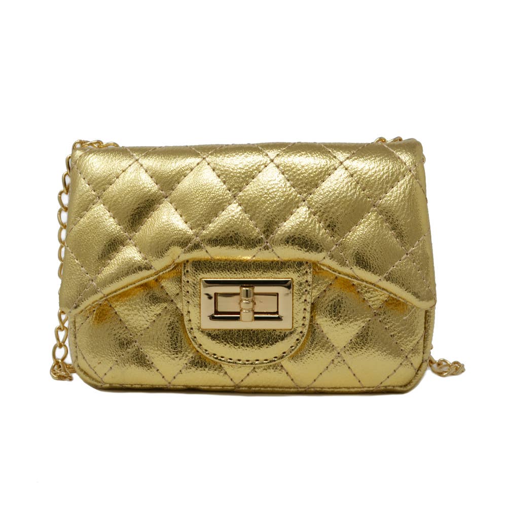 Metallic Classic Mini Purse: Pink