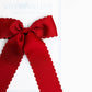 Scalloped Long-tail Bow: Red / Medium