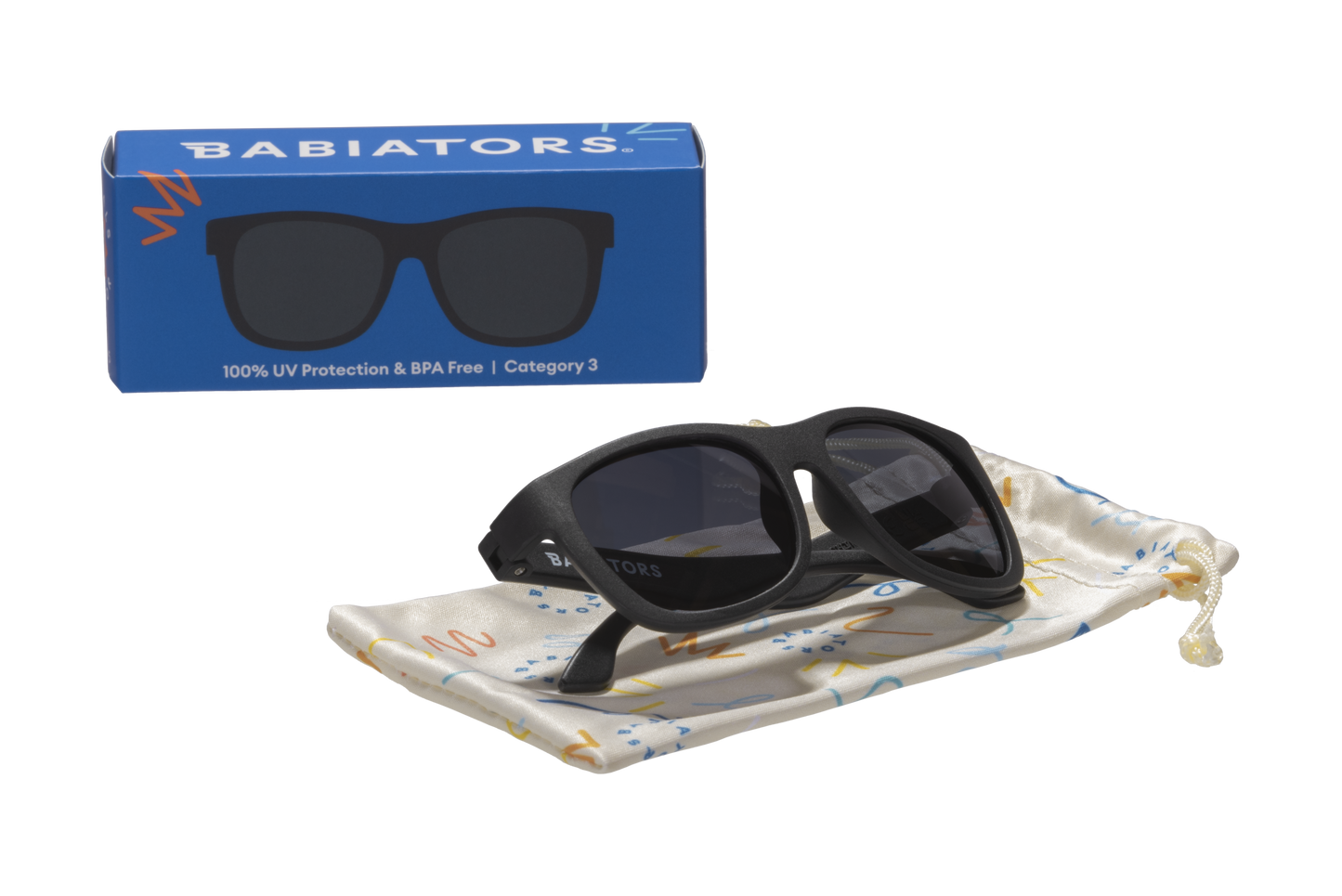 Jet Black Navigator Kids Sunglasses - Stocking Stuffer: 0-2Y / Navigator