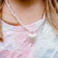 Pink Pearl Heart Necklace