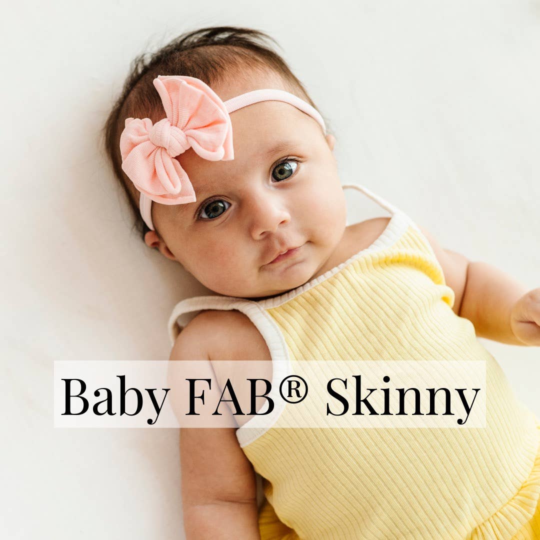 Ivory: Baby Bling® Baby FAB® Skinny soft nylon bow headband