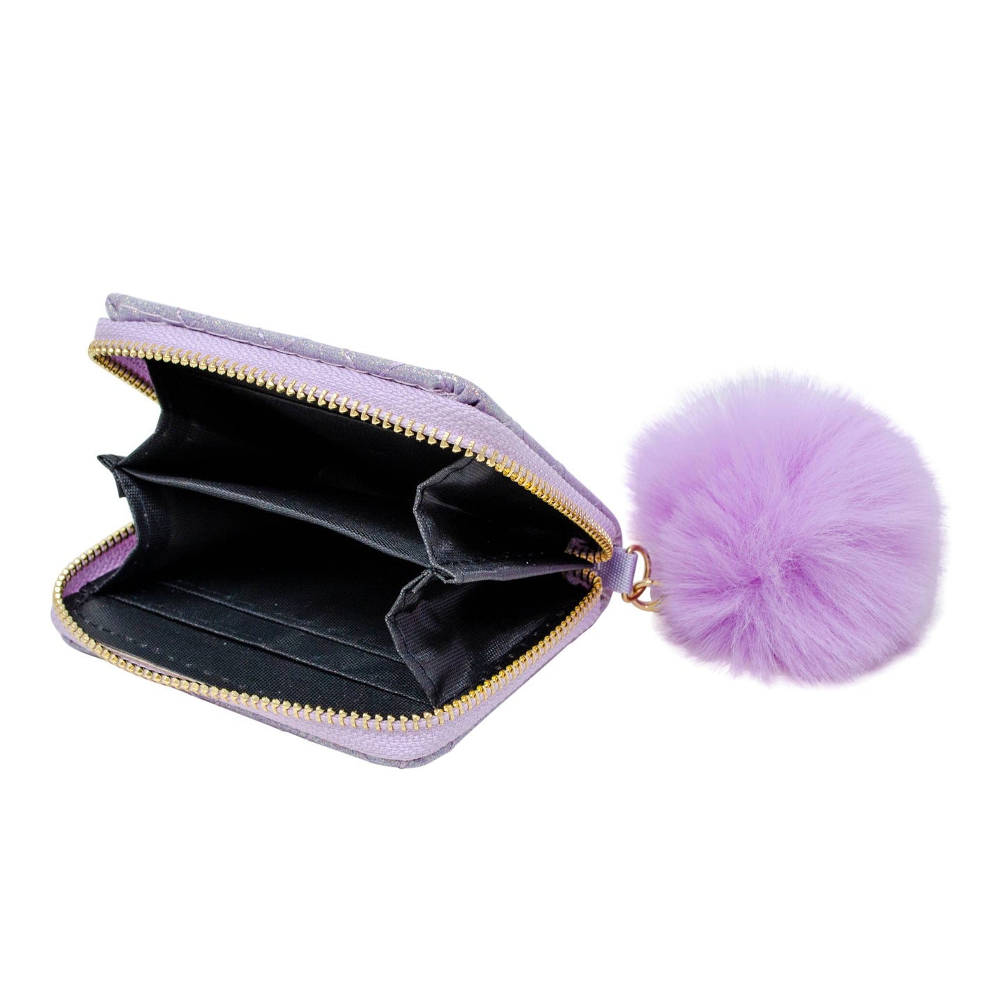 Girls Sparkle Quilted Wallet: Baby Purple