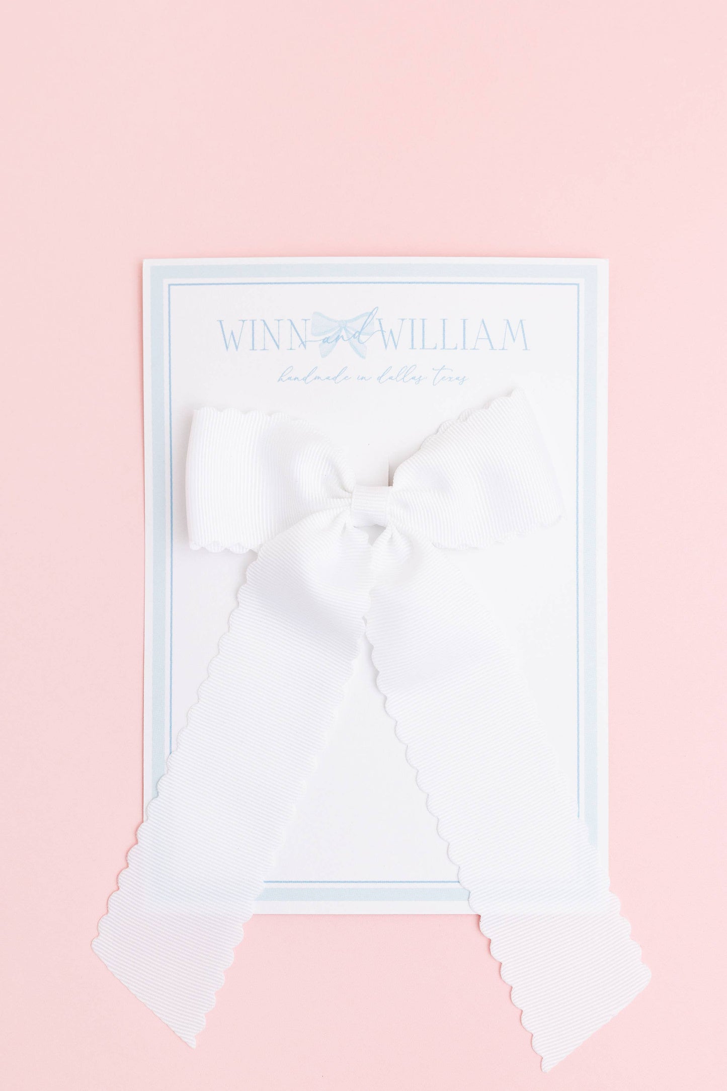 Scalloped Long-tail Bow: Pale Blue / Medium