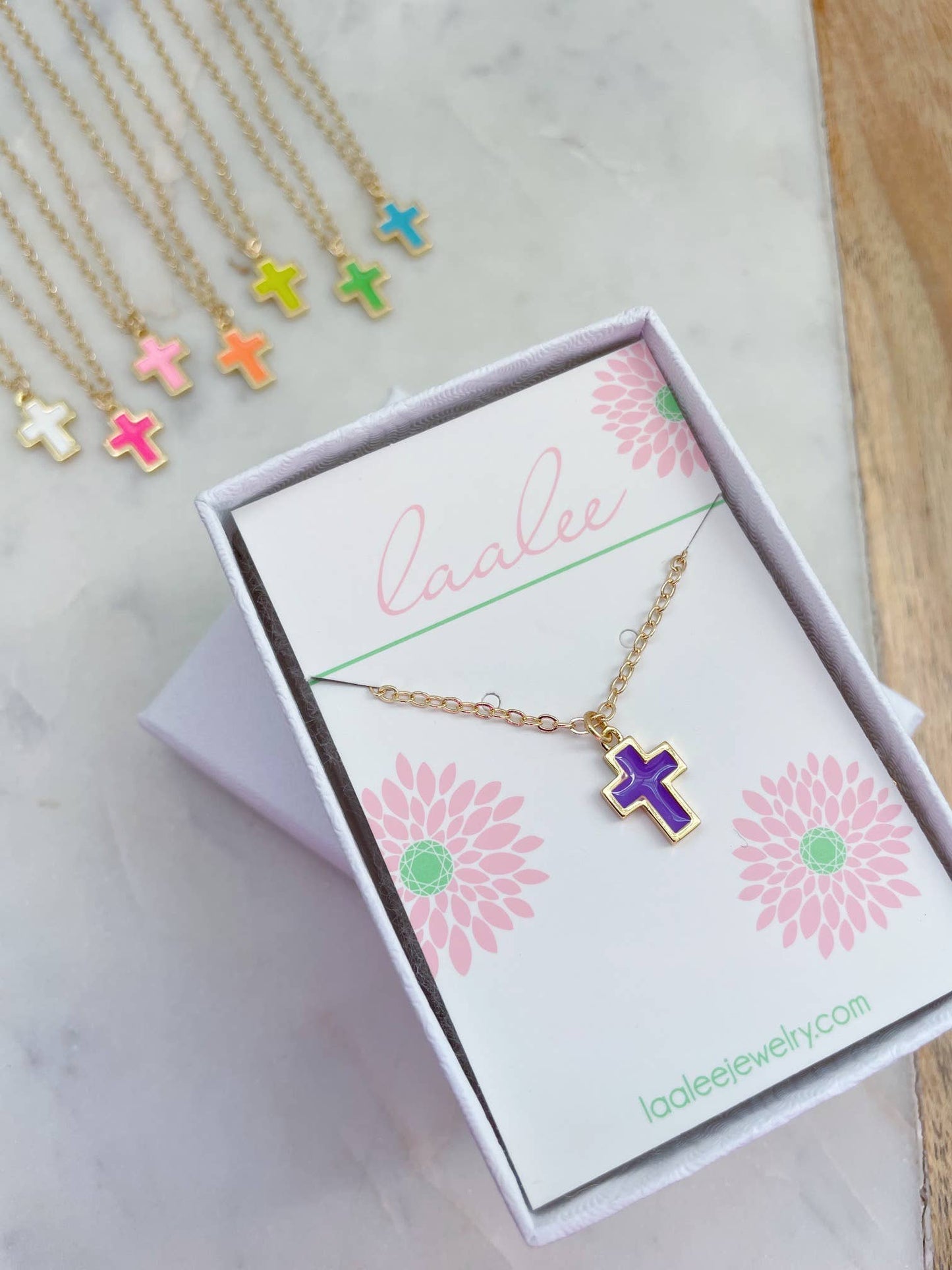 Colorful Cross Necklace, Child size (adjustable)