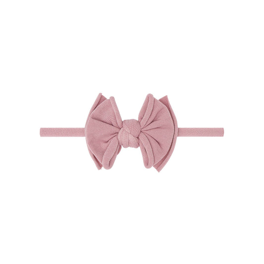 Mauve Baby Bling® Baby FAB® Skinny soft nylon bow headband: