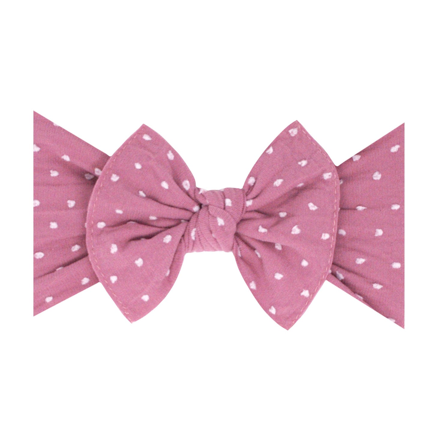 Dusty Blue/White dot Baby Bling® Shabby Dot Knot soft nylon headband: