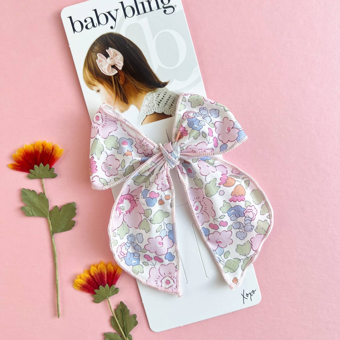 Baby Bling® Belle hair bow clip: Primrose Poppy
