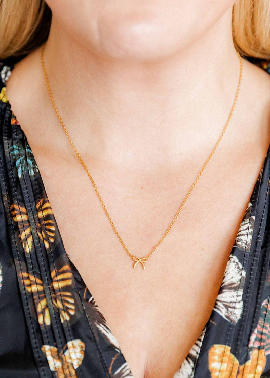 Necklace - Sadie Bow Gold