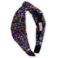 Kids Knot Headband - Rainbow Sequin Knotted Hair Accessories: White