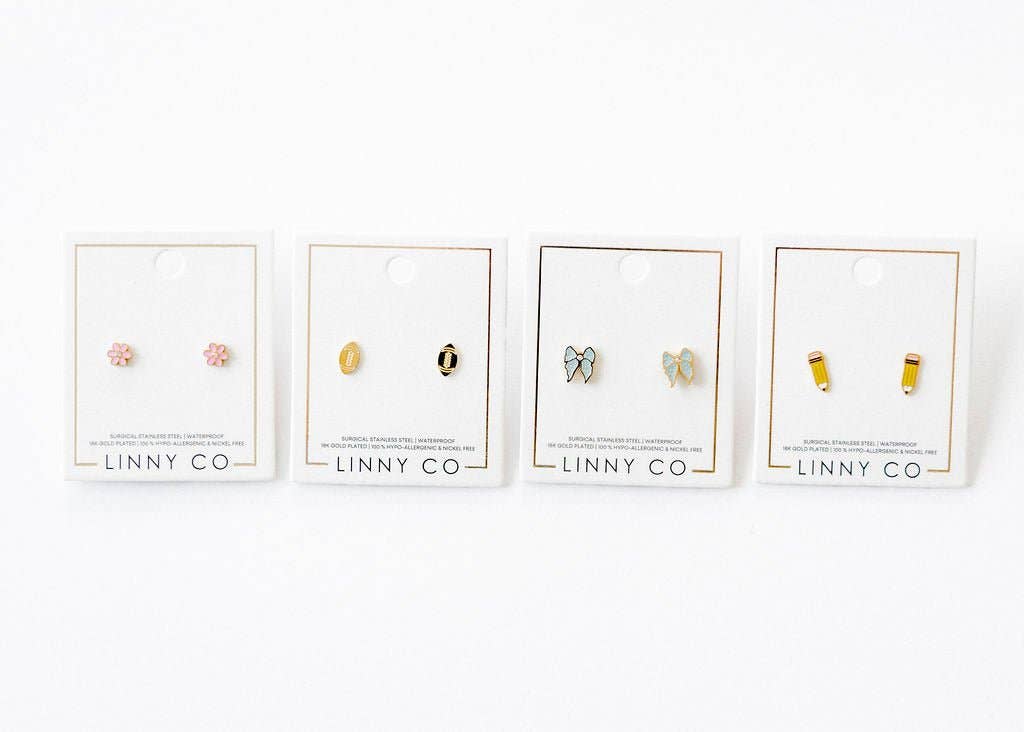 Alli Pink Screwback Stud Earrings