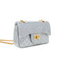 Classic Quilted Sparkle Mini Bag: Silver
