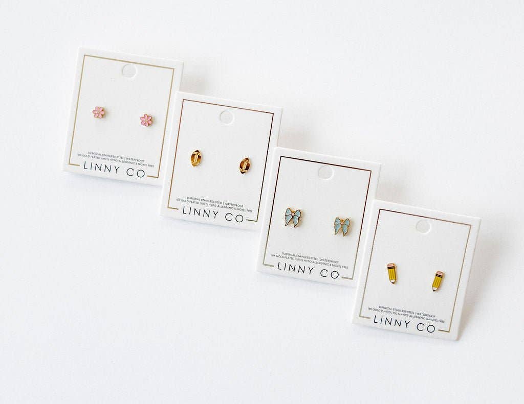 Alli Pink Screwback Stud Earrings