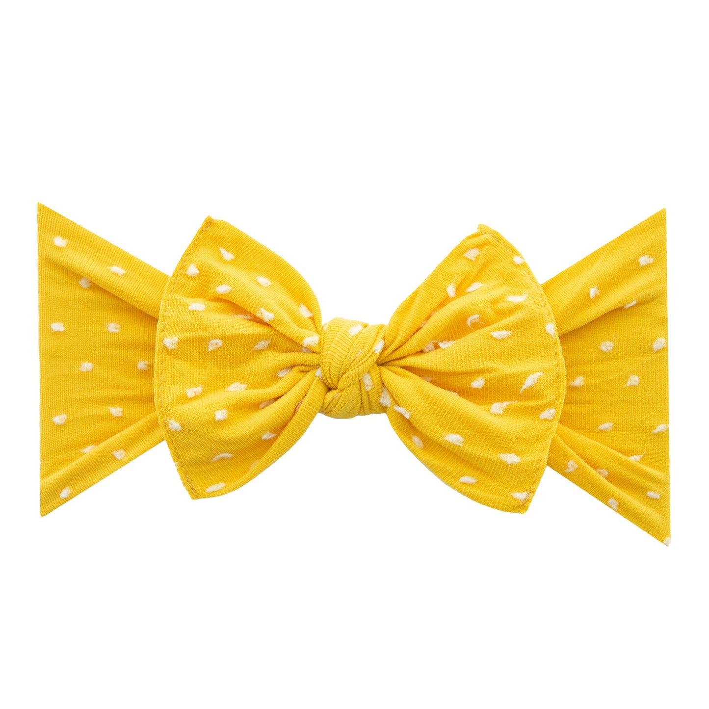 Putty/White dot Baby Bling® Shabby Dot Knot soft nylon headband:
