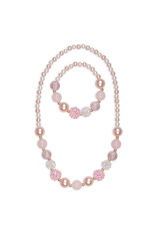 Pearly Pink Necklace & Bracelet Set