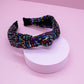 Kids Knot Headband - Rainbow Sequin Knotted Hair Accessories: White