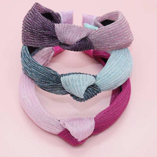 Two Tone Pleated Knot Headband