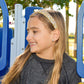 Tapered Chunky Glitter Headband: White