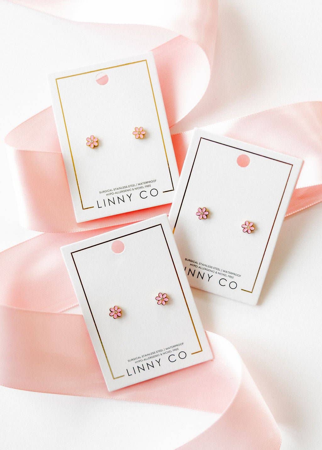 Alli Pink Screwback Stud Earrings
