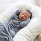 Dusty Denim Bamboo Waffle Newborn Baby Knot Gown & Hat Set