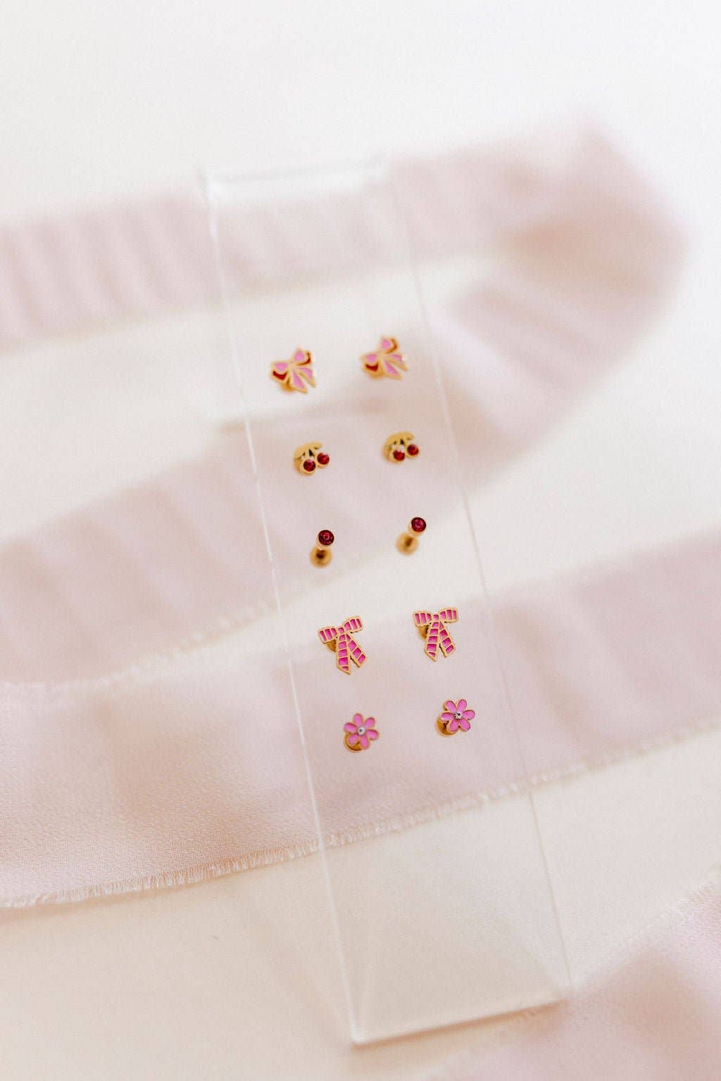Alli Pink Screwback Stud Earrings