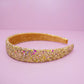 Tapered Chunky Glitter Headband: White