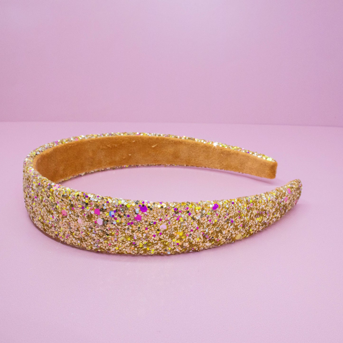 Tapered Chunky Glitter Headband: White