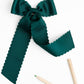 Scalloped Long-tail Bow: Red / Medium