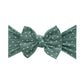 Dusty Blue/White dot Baby Bling® Shabby Dot Knot soft nylon headband: