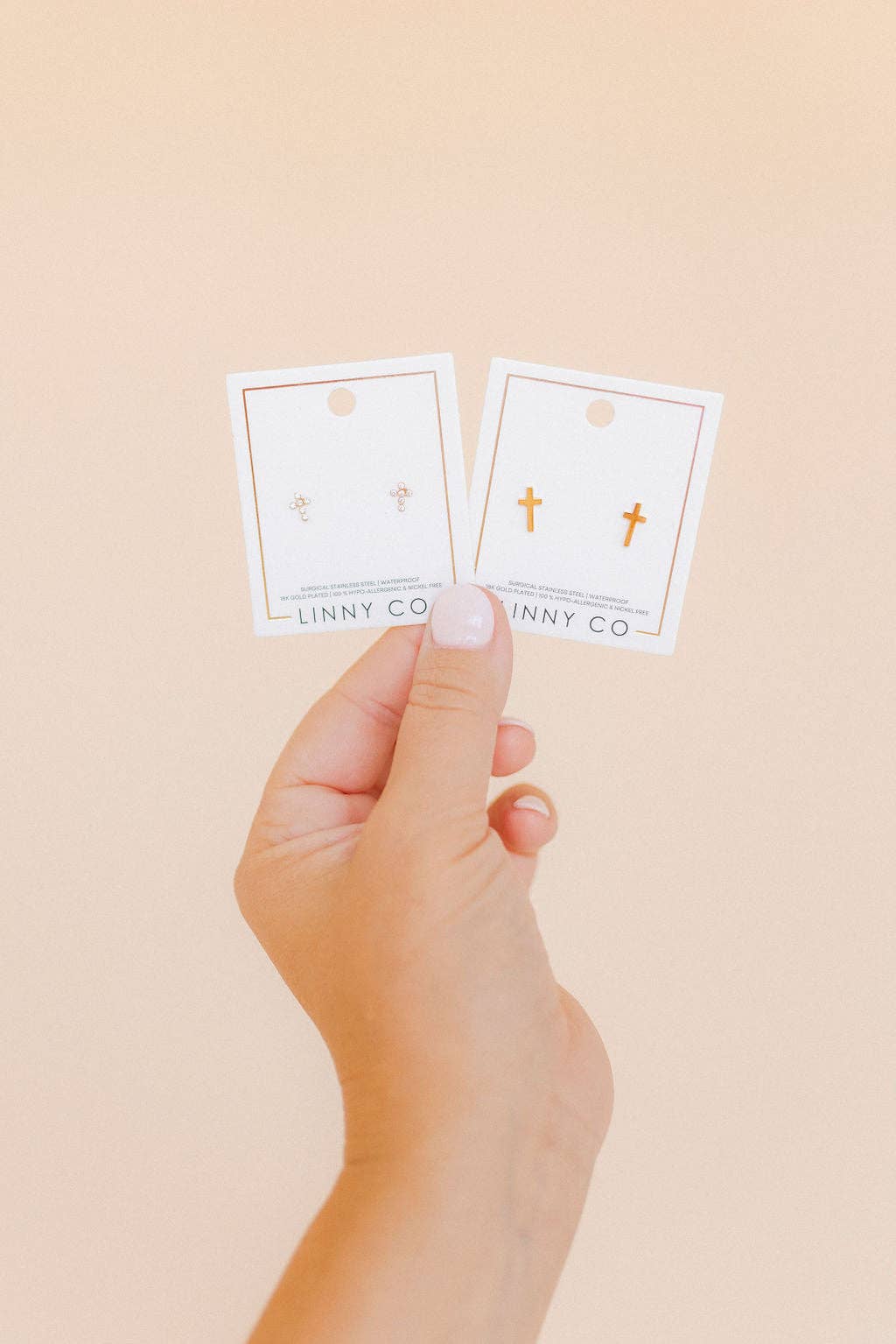 Catherine Cross Screwback Stud Earrings