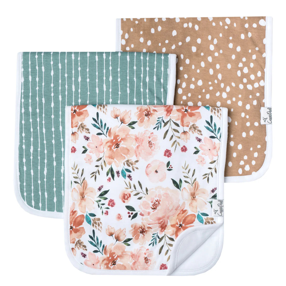 Copper Pearl Burp Cloth Sets (various prints)