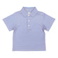 Pink & Cornhusk Blue Stripe Performance Polo