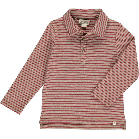 Red Double Stripe Kingston Polo Shirt