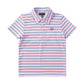 Short Sleeve Pro Performance Polo- Pink Frosting Sea Island Stripe