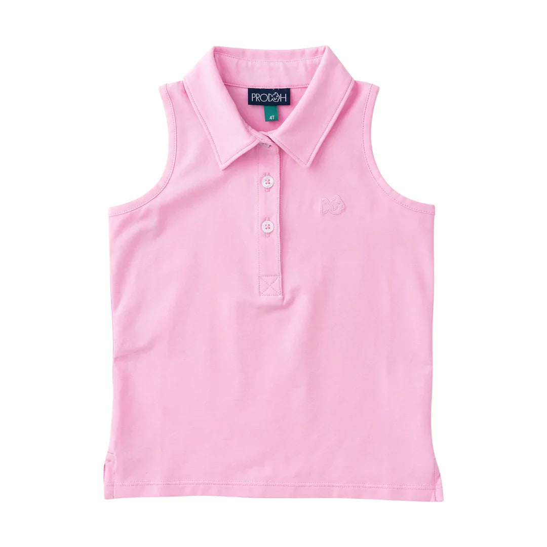 Sleeveless Solid Cotton Polo
